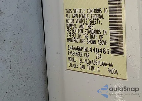 2017 Nissan Maxima 3.5 S z USA, uszkodzony, nr VIN 1N4AA6AP1HC440485